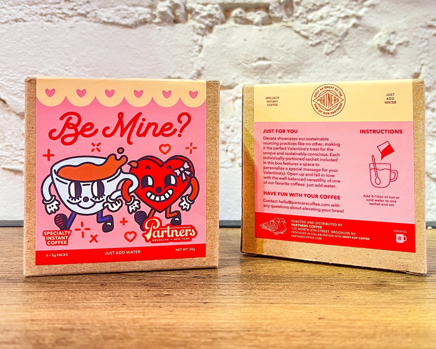 Partners Coffee Valentine's Day seasonal release Be Mine? Specialty Instant Coffee in collaboration with Swift Cup Coffee